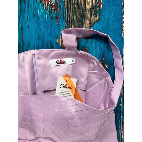 NWT Lavendar Sthcute Charmaine Romantic Square Neck A-Line Mini Dress Size XS - Picture 11 of 12